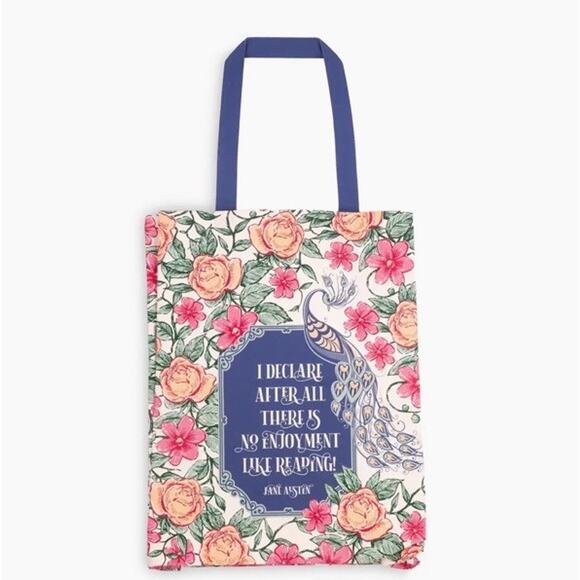 Pride and Prejudice Double Sided Large Canvas Tote Bag Jane Austin Bookish - Picture 2 of 5